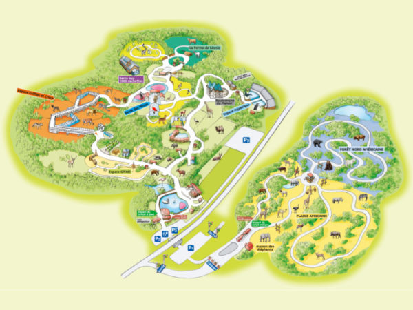 Safari de Peaugres plan du zoo